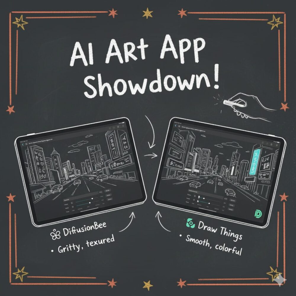 DiffusionBeeとDraw Thingsを比較2